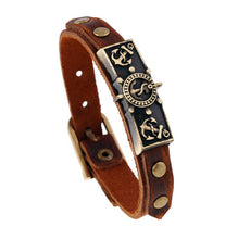 Anchor Leather Bracelet