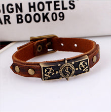 Anchor Leather Bracelet