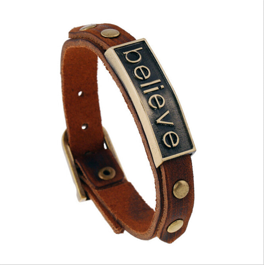 Believe Leather Bracelet