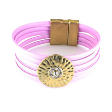 Multi-layer Leather Bracelet w/ Magnetic Clasp