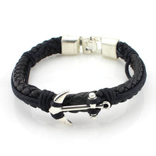Anchor Braided Leather Bracelet