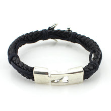 Anchor Braided Leather Bracelet